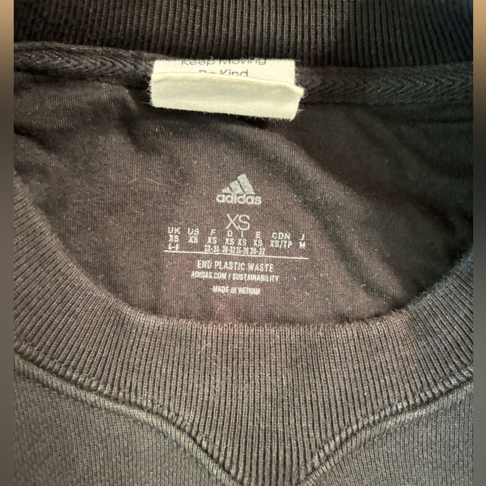 ADIDAS Women's Black Lounge Fleece Sweatshirt and Joggers Set Size XS - Picture 4 of 14